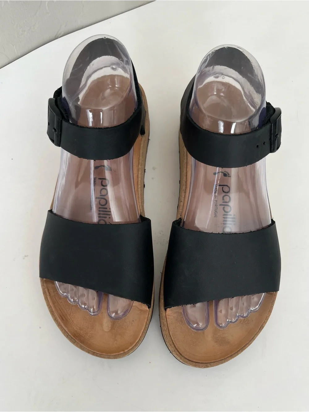 Birkenstock Papillio Glenda black leather platform sandals 38 US 7